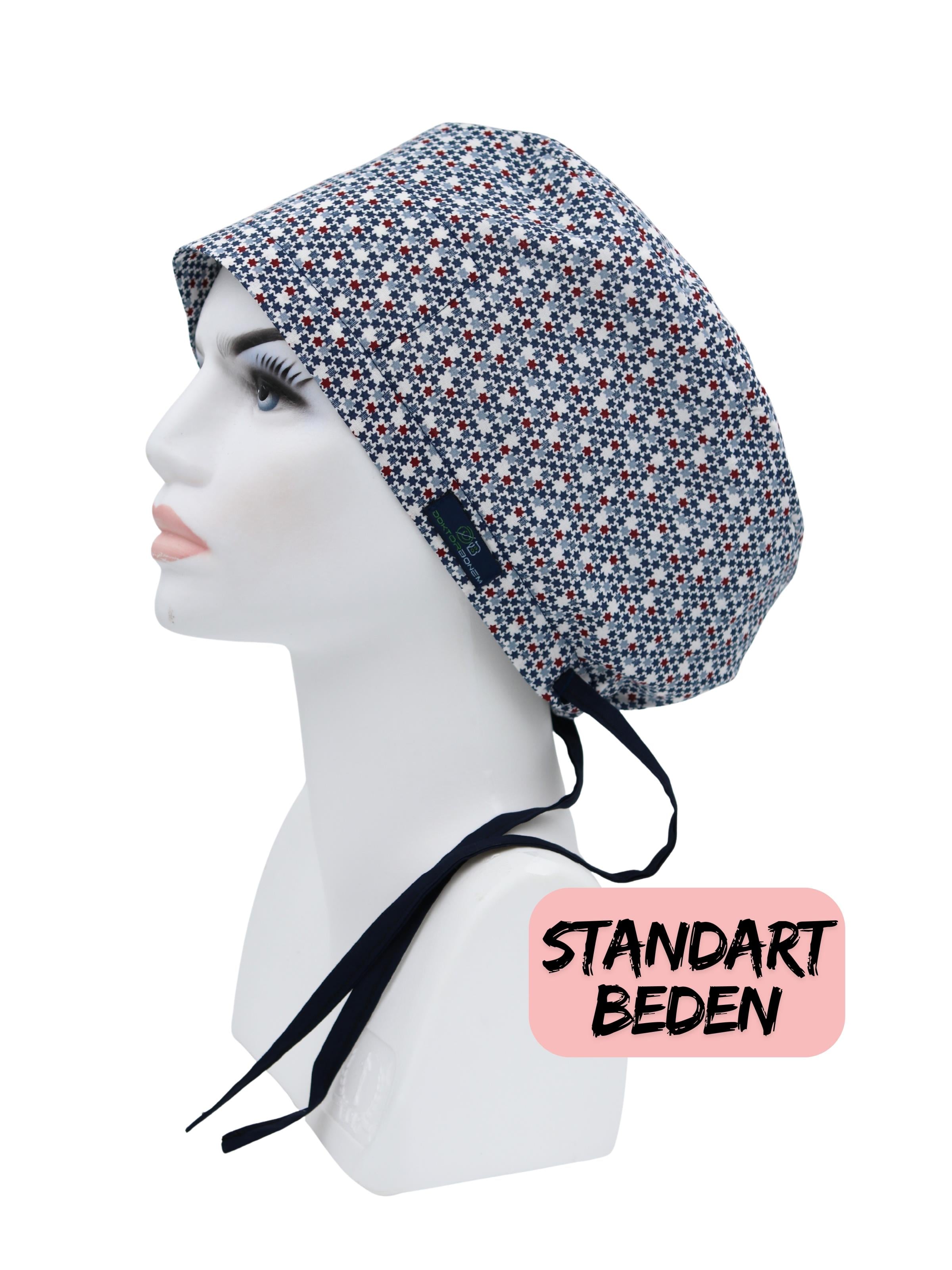 Standart Beden Minik Yıldızlar Cerrahi Bone Doktor Hemşire Sağlıkçı Hastane Bonesi
