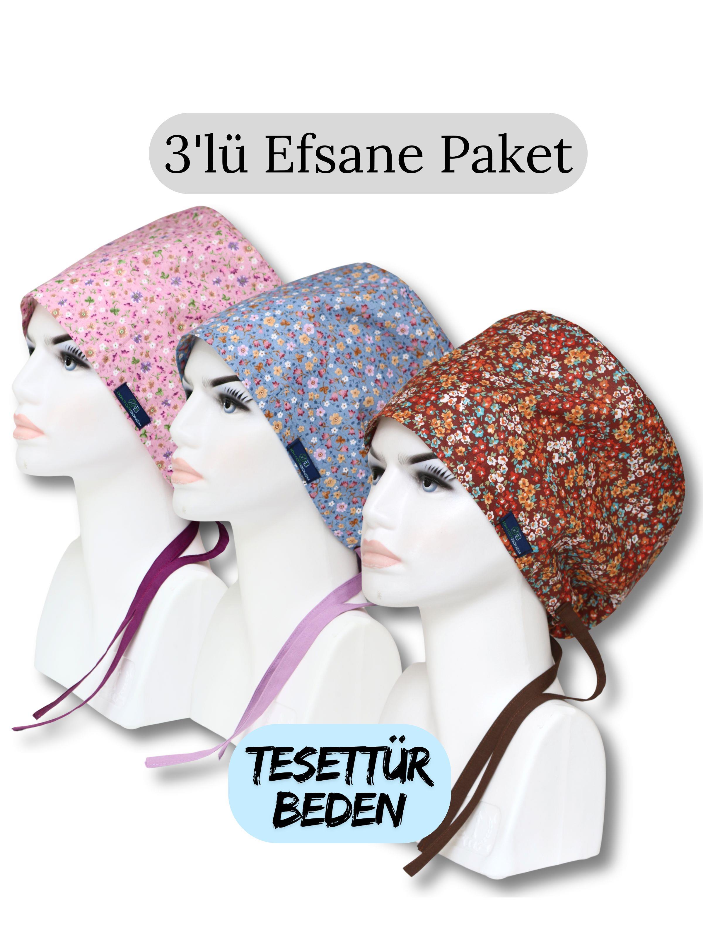 Tesettür Beden 3'lü Efsane Paket Gülkurusu Çıtır İndigo Çıtır Kahverengi Çıtır Cerrahi Bone