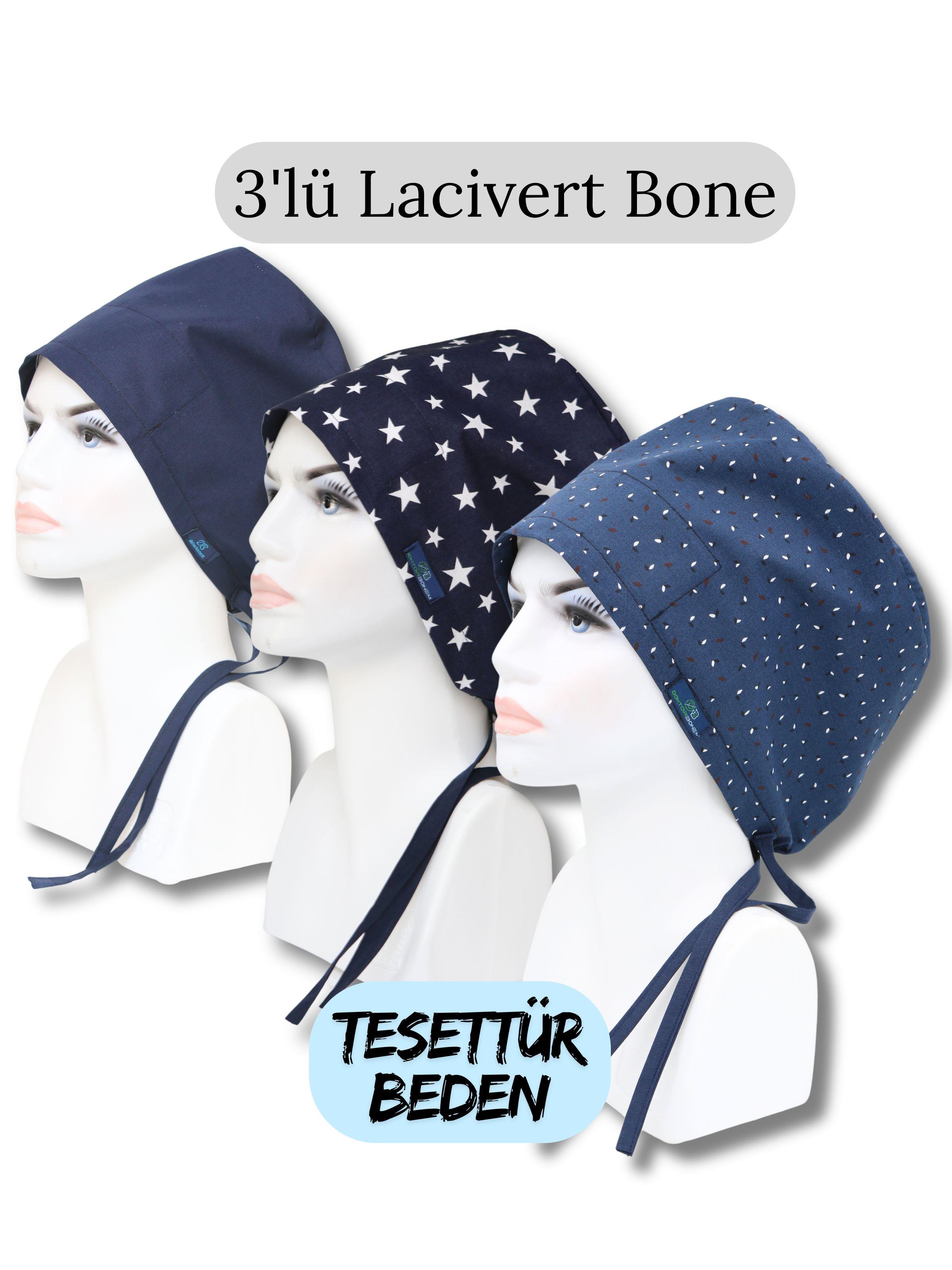 Tesettür Beden 3'lü Lacivert Bone Lacivert Tek Renk Lacivert Büyük Yıldızlar Koyu Lacivert Yapraklar