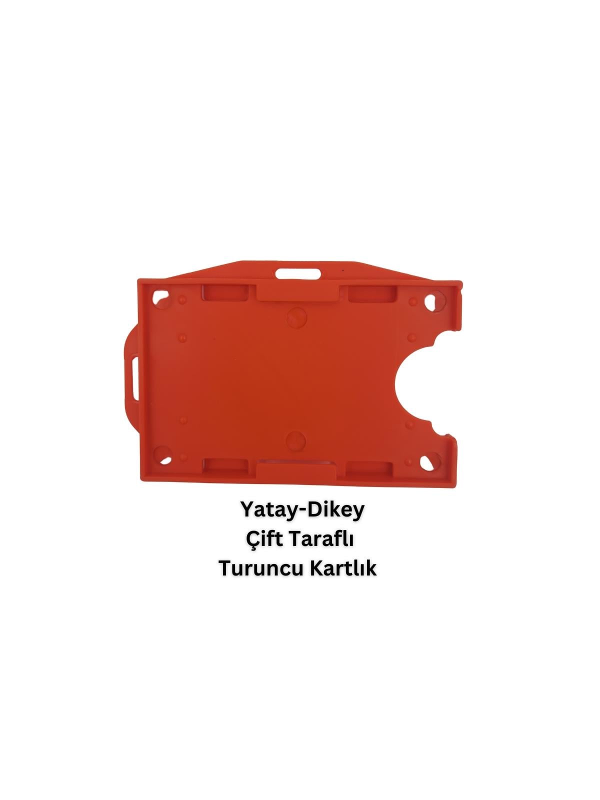 Turuncu Yatay Dikey Çift Taraflı Kart Koruyucu