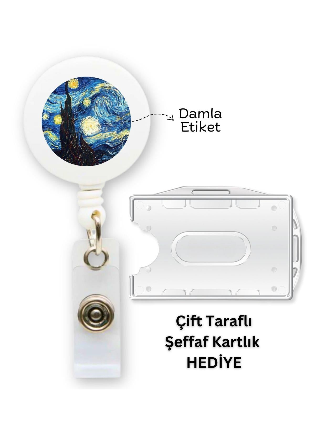 Yıldızlı Geceler Yaka Kartlığı Yatay Dikey Kart Koruyucu
