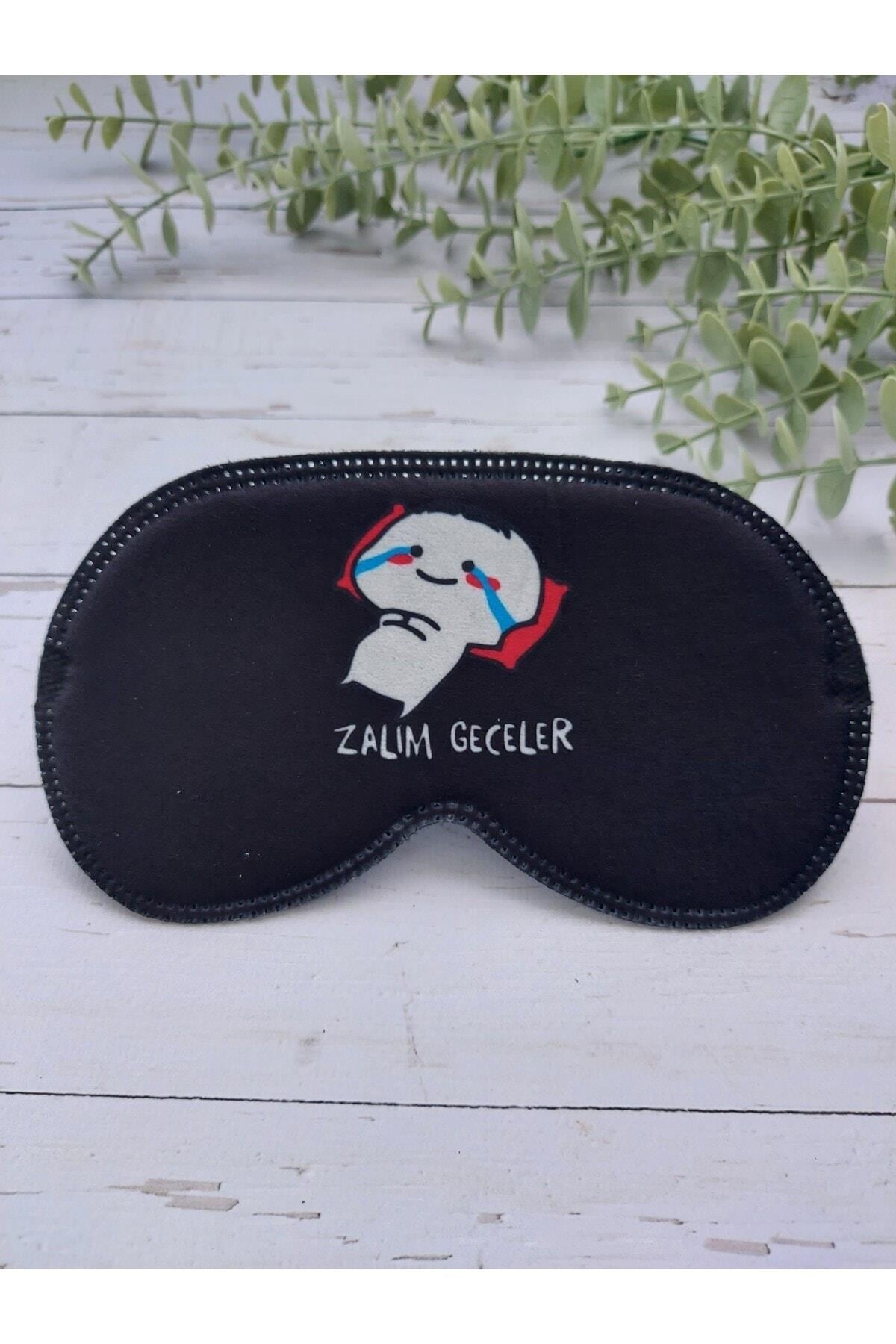 Zalim Geceler Uyku Bandı Göz Bandı Baskılı Pamuk Seyahat Uyku Bandı