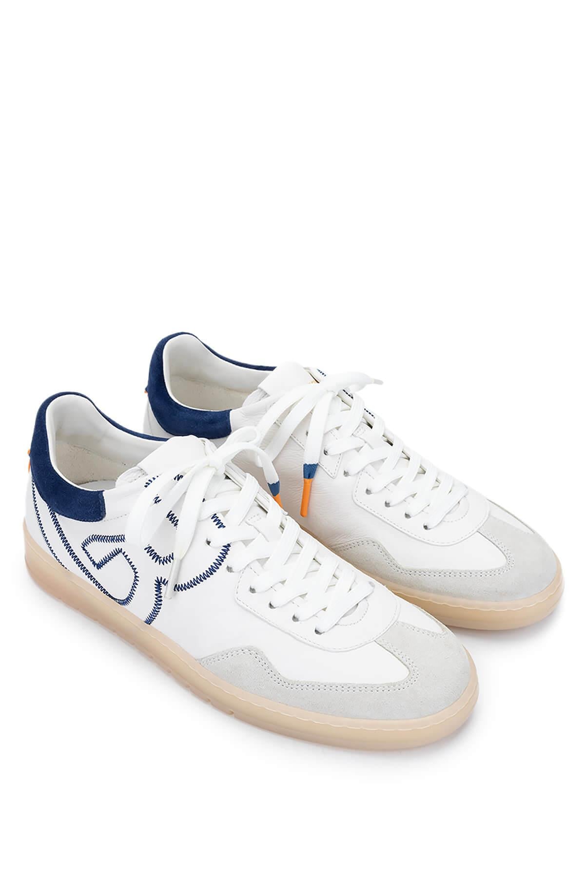 Barracuda Erkek Hakiki Deri Beyaz/Kahverengi Sneakers & Spor Ayakkabı