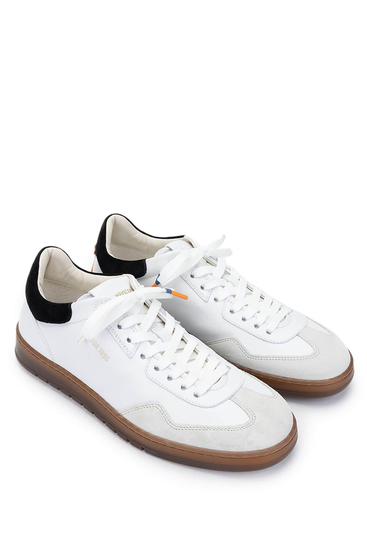 Barracuda Erkek Hakiki Deri Beyaz/Kahverengi Sneakers & Spor Ayakkabı