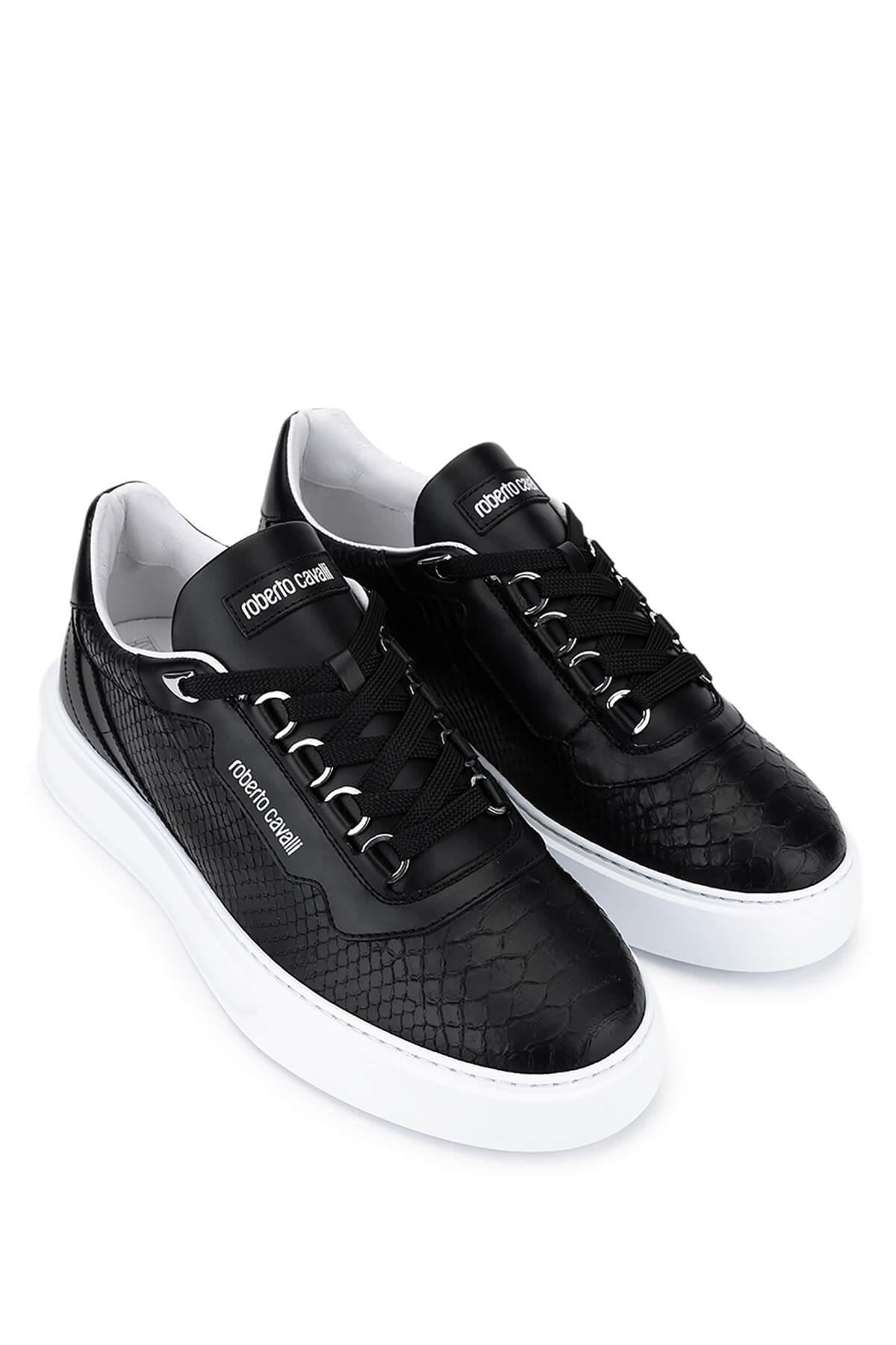 Roberto Cavalli Erkek Hakiki Deri Beyaz Sneakers & Spor Ayakkabı