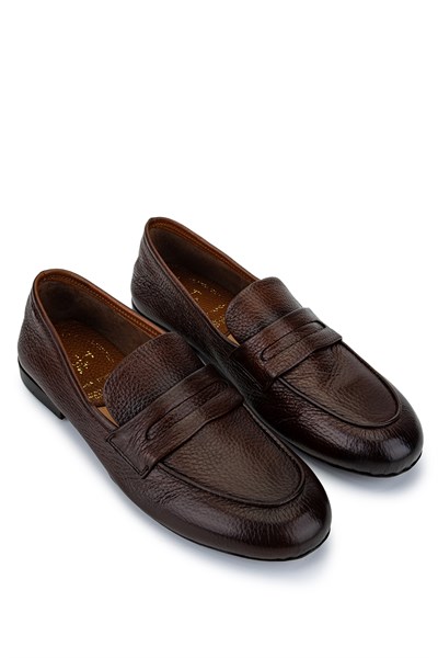 Alexander Hotto Erkek Hakiki Deri Taba Loafer Ayakkabı