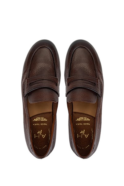 Alexander Hotto Erkek Hakiki Deri Taba Loafer Ayakkabı