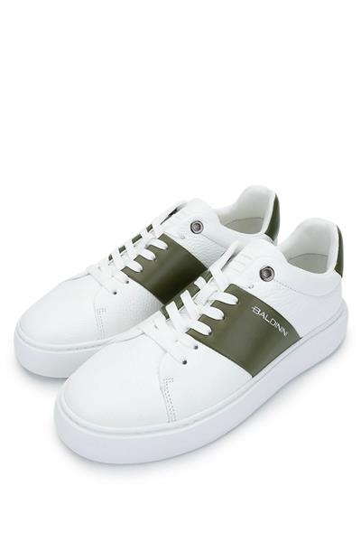 Baldinini Erkek Hakiki Deri Beyaz/Yeşil Sneakers & Spor Ayakkabı