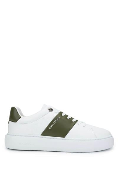 Baldinini Erkek Hakiki Deri Beyaz/Yeşil Sneakers & Spor Ayakkabı