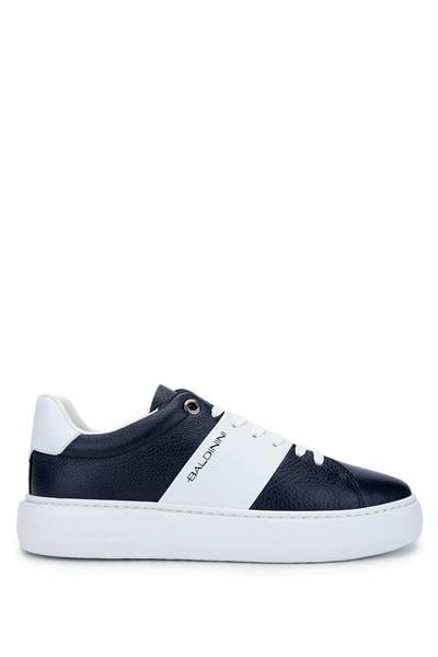 Baldinini Erkek Hakiki Deri Lacivert/Beyaz Sneakers & Spor Ayakkabı