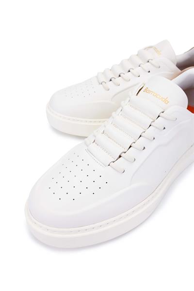 Barracuda Erkek Hakiki Deri Beyaz/Bej Sneakers & Spor Ayakkabı