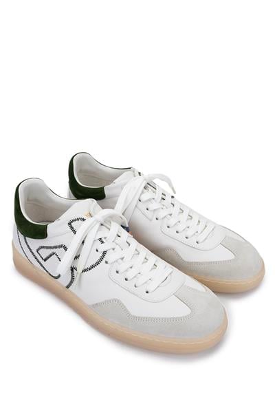 Barracuda Erkek Hakiki Deri Beyaz/Haki Sneakers & Spor Ayakkabı
