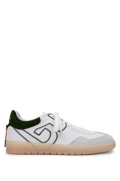 Barracuda Erkek Hakiki Deri Beyaz/Haki Sneakers & Spor Ayakkabı