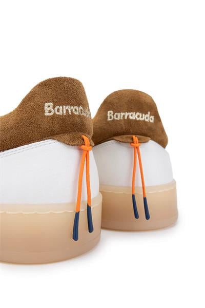 Barracuda Erkek Hakiki Deri Beyaz/Kahverengi Sneakers & Spor Ayakkabı