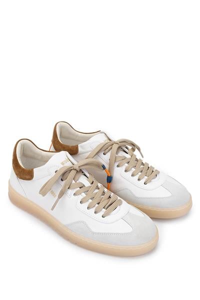 Barracuda Erkek Hakiki Deri Beyaz/Kahverengi Sneakers & Spor Ayakkabı