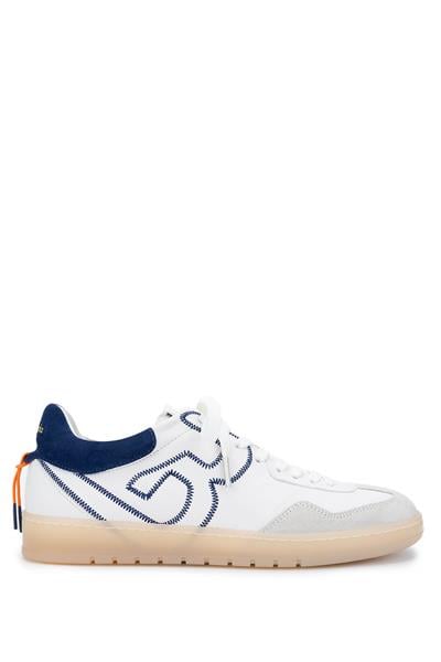 Barracuda Erkek Hakiki Deri Beyaz/Lacivert Sneakers & Spor Ayakkabı