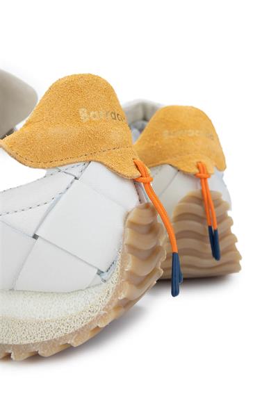 Barracuda Erkek Hakiki Deri Beyaz/Taş/Turuncu Sneakers & Spor Ayakkabı