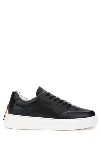Barracuda Erkek Hakiki Deri Siyah Sneakers & Spor Ayakkabı