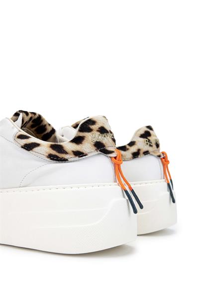 Barracuda Kadın Hakiki Deri Beyaz/Leopar Sneakers & Spor Ayakkabı