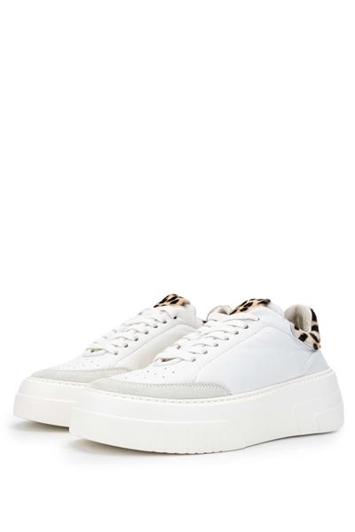 Barracuda Kadın Hakiki Deri Beyaz/Leopar Sneakers & Spor Ayakkabı