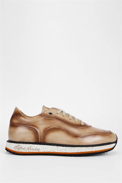 Branchini Erkek Hakiki Deri Bej Sneakers & Spor Ayakkabı