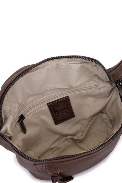 Bruno Rossi Bag Erkek Hakiki Deri Kahverengi Bel Çantası