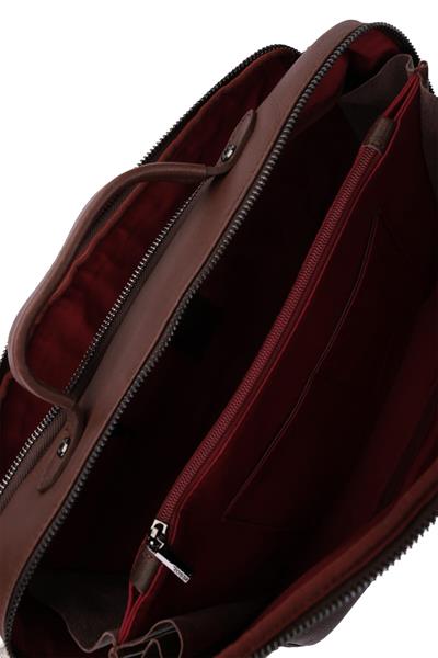Bruno Rossi Bag Erkek Hakiki Deri Kahverengi Evrak Çantası
