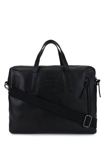 Bruno Rossi Bag Erkek Hakiki Deri Siyah Evrak Çantası