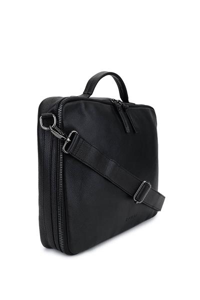 Bruno Rossi Bag Erkek Hakiki Deri Siyah Evrak Çantası