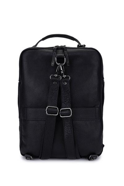 Bruno Rossi Bag Erkek Hakiki Deri Siyah Sırt Çantası