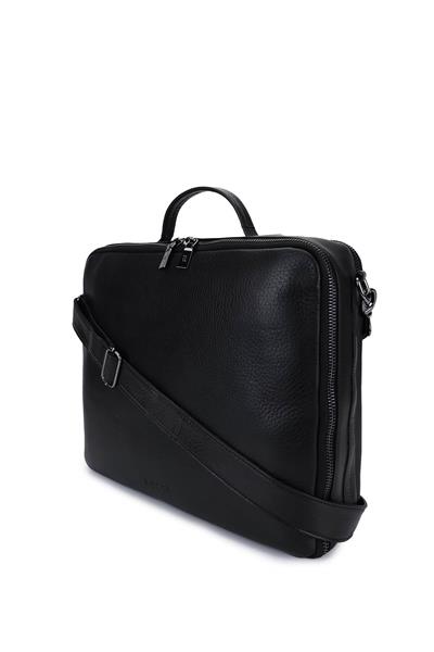 Bruno Rossi Bag Erkek Hakiki Deri Siyah Evrak Çantası