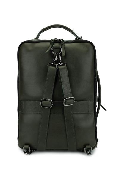 Bruno Rossi Bag Erkek Hakiki Deri Yeşil Sırt Çantası