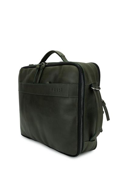 Bruno Rossi Bag Erkek Hakiki Deri Yeşil Sırt Çantası