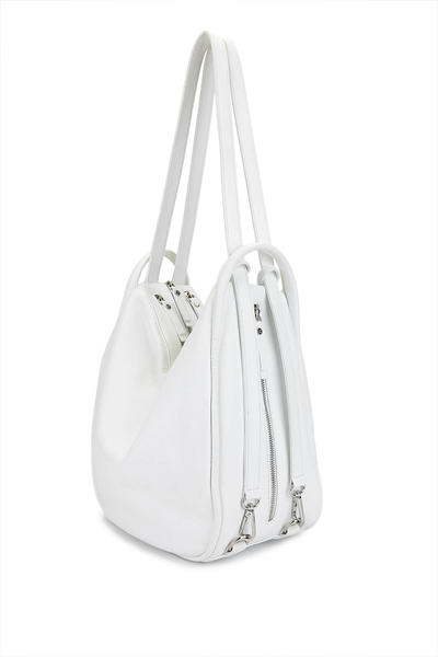Bruno Rossi Bag Kadın Hakiki Deri Beyaz Sırt & Omuz Çantası