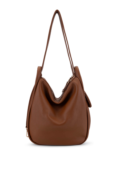 Bruno Rossi Bag Kadın Hakiki Deri Taba Sırt & Omuz Çantası