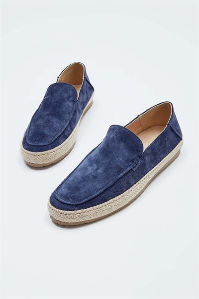 Brunos Erkek Hakiki Deri Lacivert Loafer Ayakkabı
