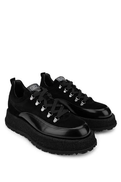 Butteri Erkek Hakiki Deri Siyah Sneaker Ayakkabı