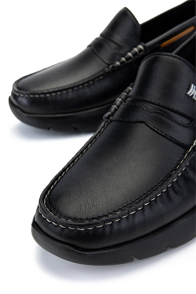 Callaghan Erkek Hakiki Deri Siyah Casual Ayakkabı