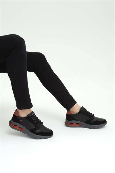 Callaghan Erkek Hakiki Deri Siyah Sneakers & Spor Ayakkabı