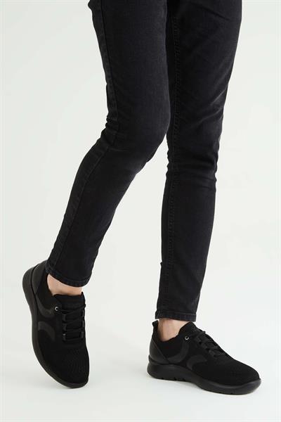 Callaghan Erkek Tekstil/Hakiki Deri Siyah Sneakers & Spor Ayakkabı