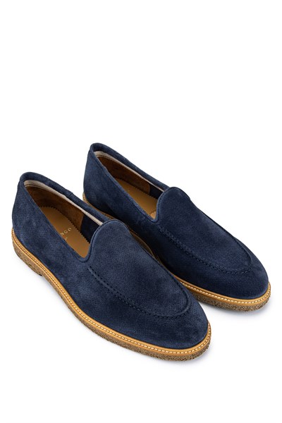 Camerlengo Erkek Hakiki Deri Lacivert Loafer Ayakkabı