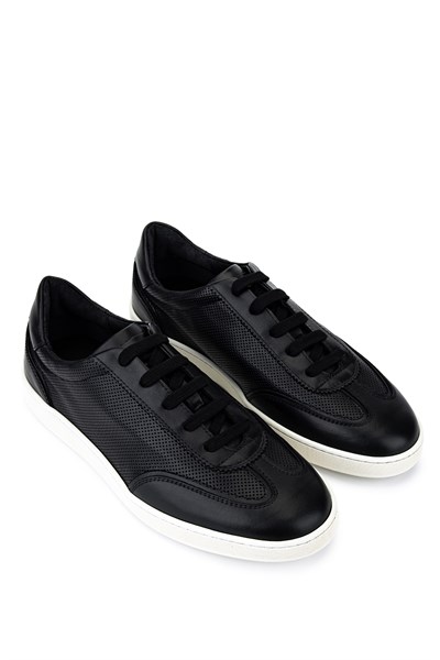 Camerlengo Erkek Hakiki Deri Siyah Sneakers & Spor Ayakkabı