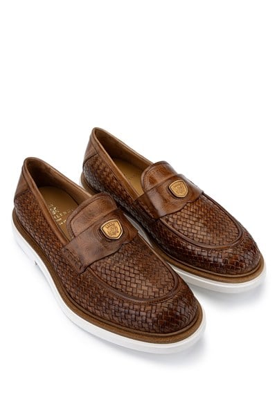 Camerlengo Erkek Hakiki Deri Taba Loafer Ayakkabı