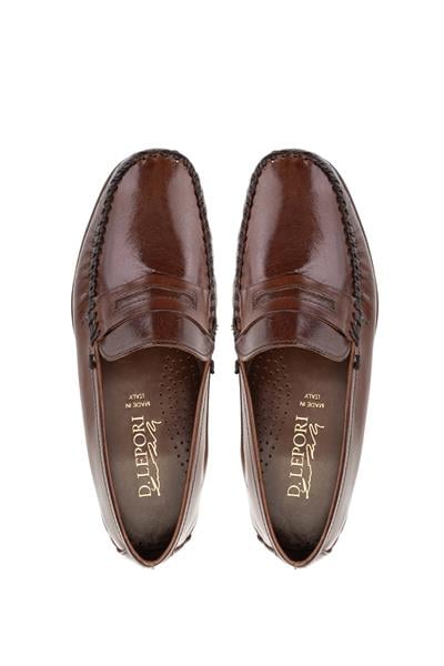 Daniele Lepori Erkek Hakiki Deri Kahverengi Loafer Ayakkabı
