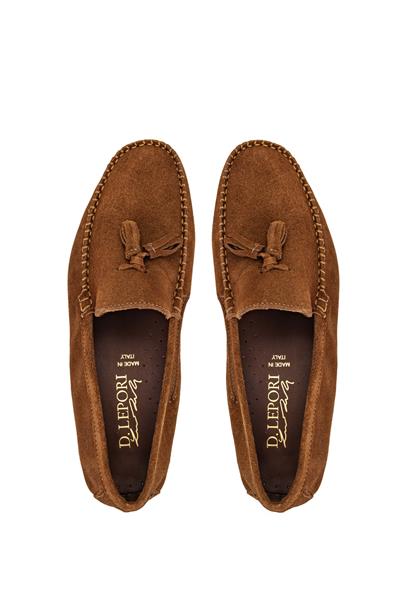Daniele Lepori Erkek Hakiki Deri Tarçın Süet Loafer Ayakkabı