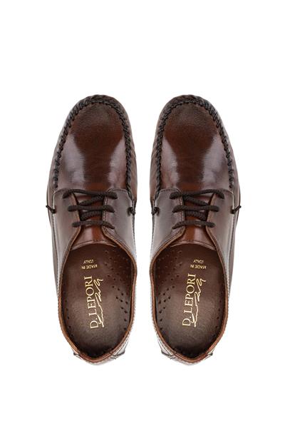 Daniele Lepori Erkek Hakiki Deri Kahverengi Loafer Ayakkabı