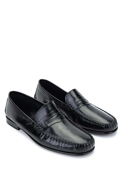 Daniele Lepori Erkek Hakiki Deri Siyah Loafer Ayakkabı