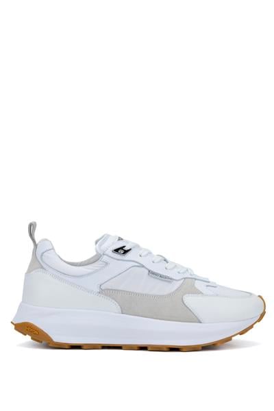 Dino Bigioni Erkek Tekstil/Hakiki Deri Beyaz Sneakers & Spor Ayakkabı