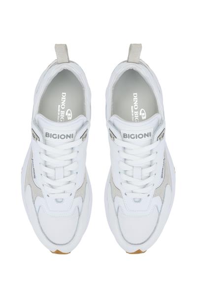 Dino Bigioni Erkek Tekstil/Hakiki Deri Beyaz Sneakers & Spor Ayakkabı