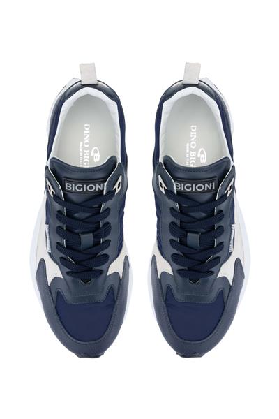 Dino Bigioni Erkek Tekstil/Hakiki Deri Mavi Sneakers & Spor Ayakkabı